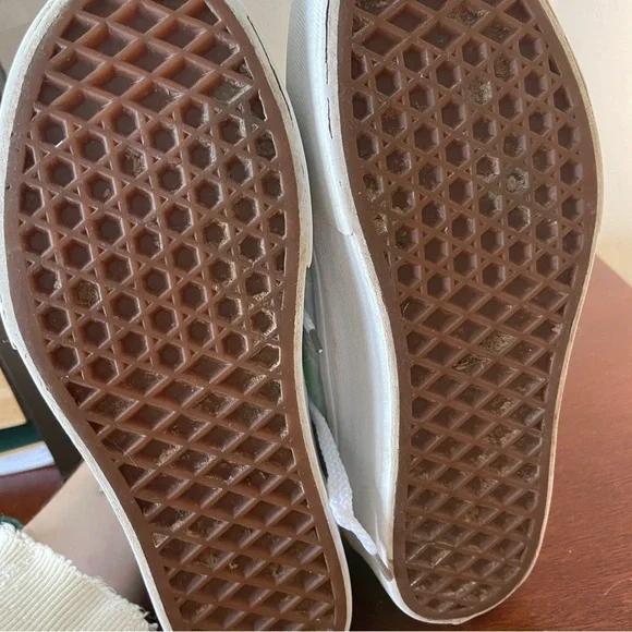 Vans Old Skool Stacked Checkered Floral Blue Platform Shoes - Picture 6 of 7